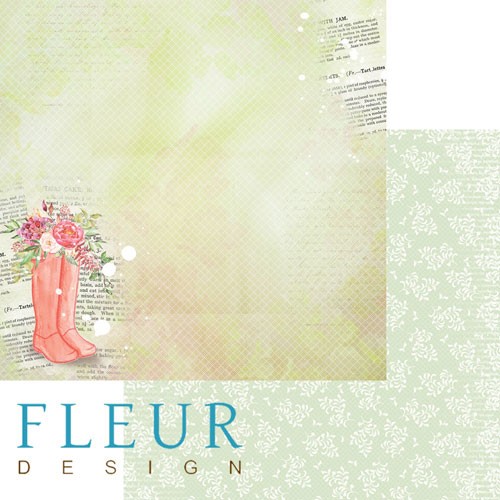 Double-sided sheet of paper Fleur Design My garden "Rainy day", size 30. 5x30. 5 cm, 190 gr/m2