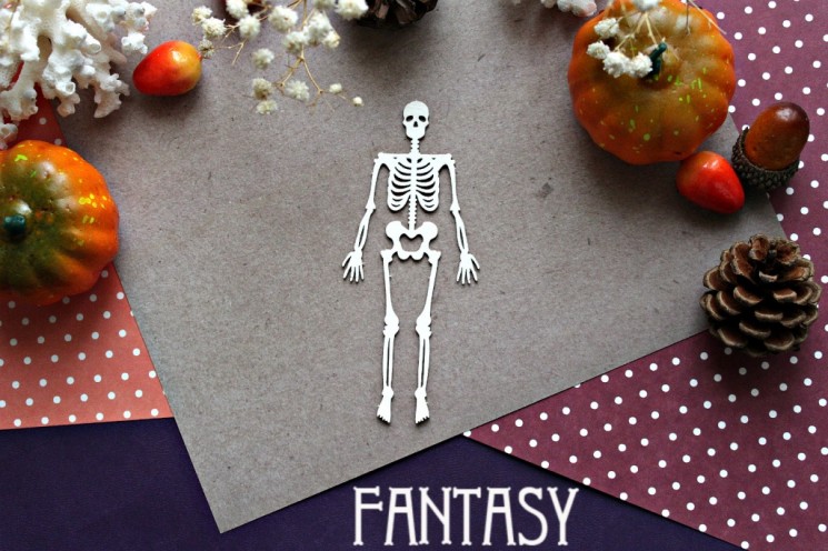 Fantasy Chipboard "Skeleton 933" size 10.3*4.4 cm