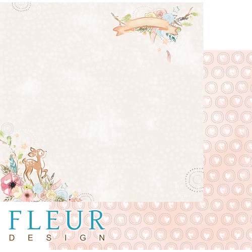 Double-sided sheet of paper Fleur Design Tender age "Love", size 30. 5x30. 5 cm, 190 g/m2