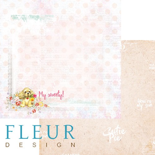 Double-sided sheet of paper Fleur Design Pupsiki "Beads", size 30. 5x30. 5 cm, 190 gr/m2