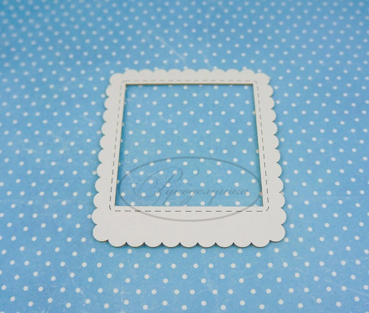 Chipboard Needlework "Polaroid frame with festoons 51-2", size 60x62 mm