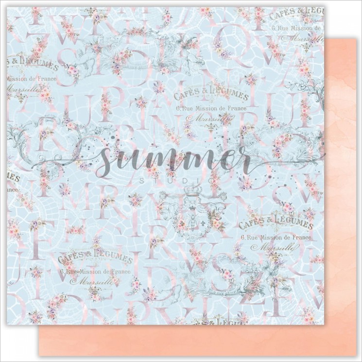 Double-sided sheet of paper Summer Studio Tender sentiment "Tender" size 30.5*30.5 cm, 190gr