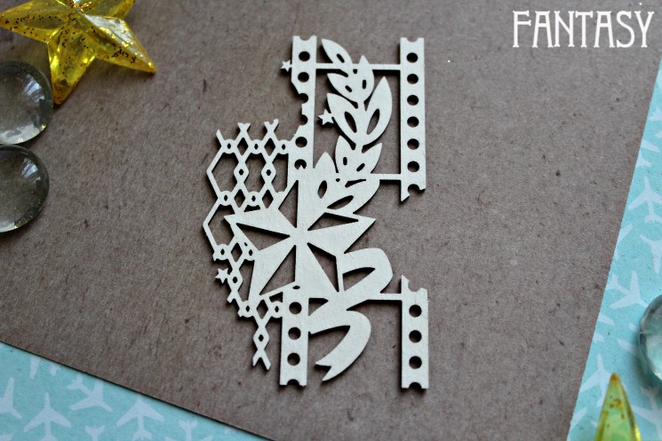 Chipboard Fantasy "Ornament with a star 1160" size 7.5*4.5 cm
