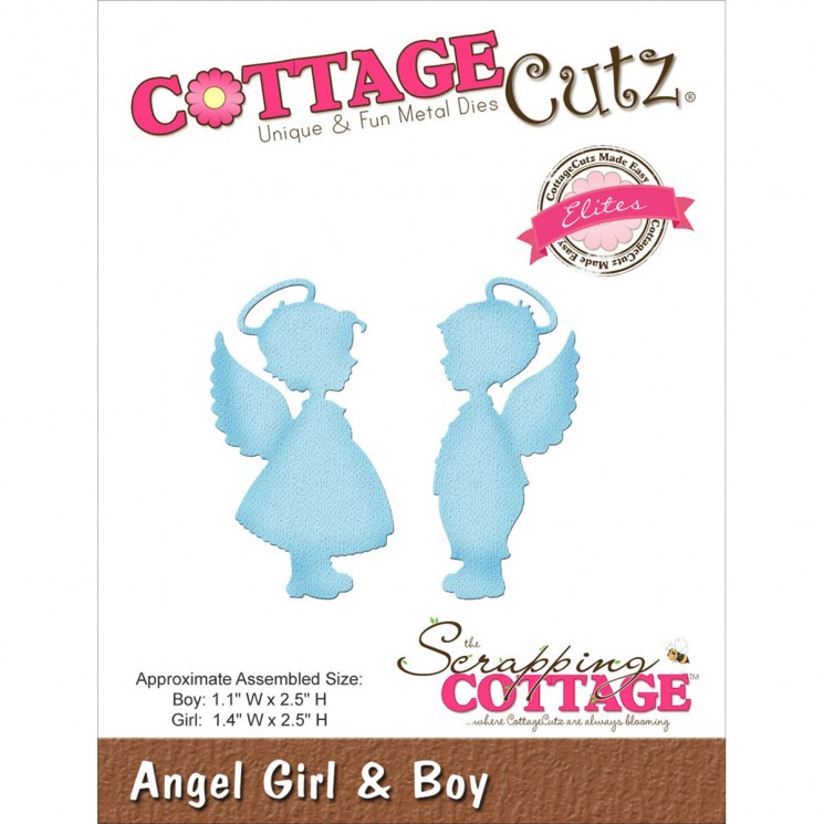 Cutting knife "Angel Girl&Boy" CottageCutz, size 6, 8X7, 7 cm