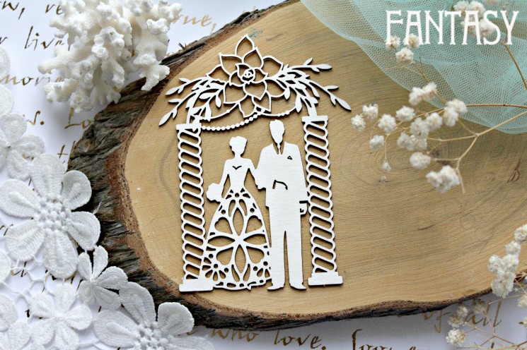 Chipboard Fantasy "Arch with newlyweds 809" size 11.2*8.5 cm