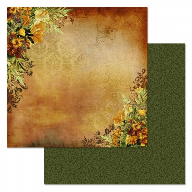 Double-sided sheet of ScrapMania paper " Divination. Fire flower", size 30x30 cm, 180 g/m2