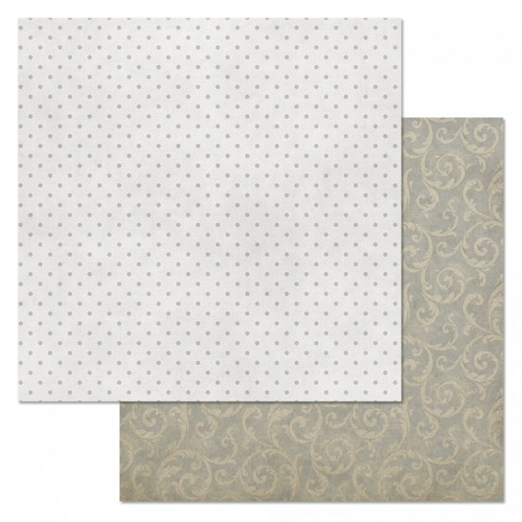 Double-sided sheet of ScrapMania paper " Phonomix. Eco. Polka dots", size 30x30 cm, 180 g/m2