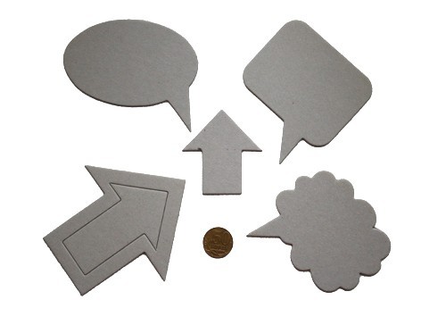 Set of figures from the chipboard "Footnotes and arrows" color gray, 6 pcs, 1.5 mm
