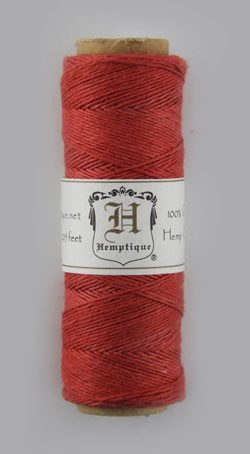 0.5 mm hemp cord, color Red, length 1 m