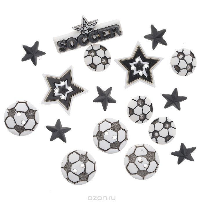 Set of decorative buttons Dress IT UP " Soccer"