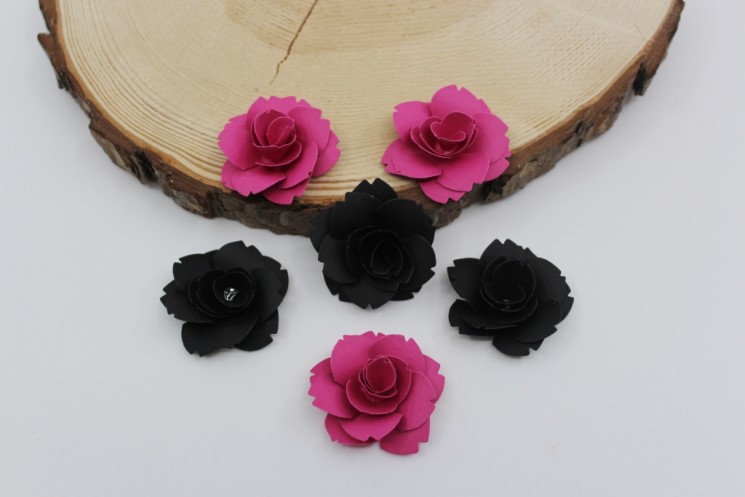 Handmade flowers "Tango in the night", size 4 cm, 6 pcs