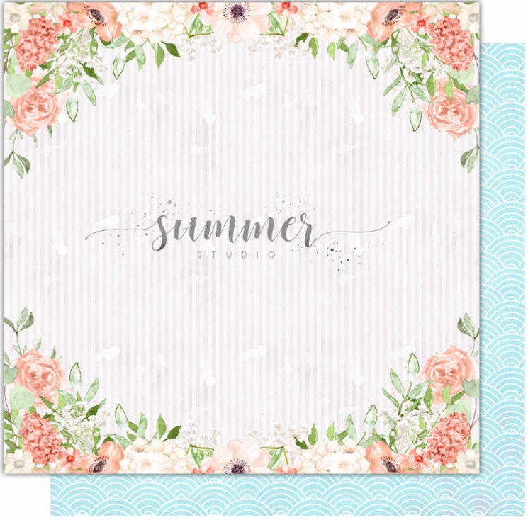 Double-sided sheet of paper Summer Studio Special Summer "Flowers" size 30.5*30.5 cm, 190gr