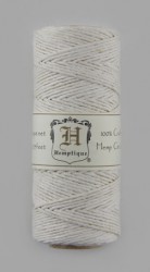 Hemp cord 1 mm, color White, length 1 m