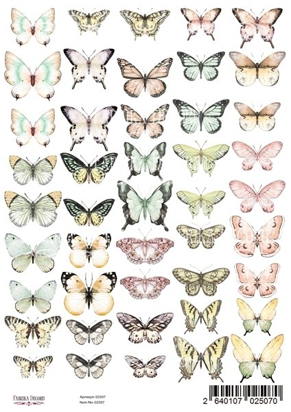 Sheet with pictures for cutting out Fabrika Decoru "Butterflies" A4 size 