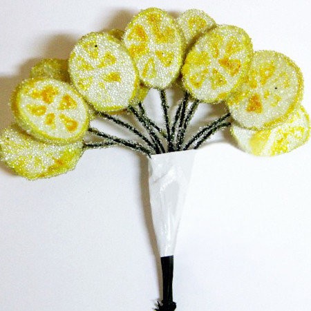 Decorative bouquet Needlework "Sugar lemon slices" 12pcs