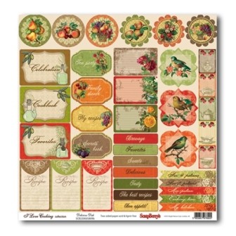 One-sided sheet of paper Scrapberry's Cooking at home "Favorite dish", size 30x30 cm, 180 g/m2
