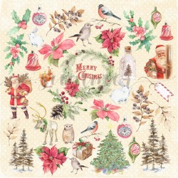 One-sided sheet of paper for cutting out Summer Studio Christmas Story size 30.5*30.5 cm, 190gr