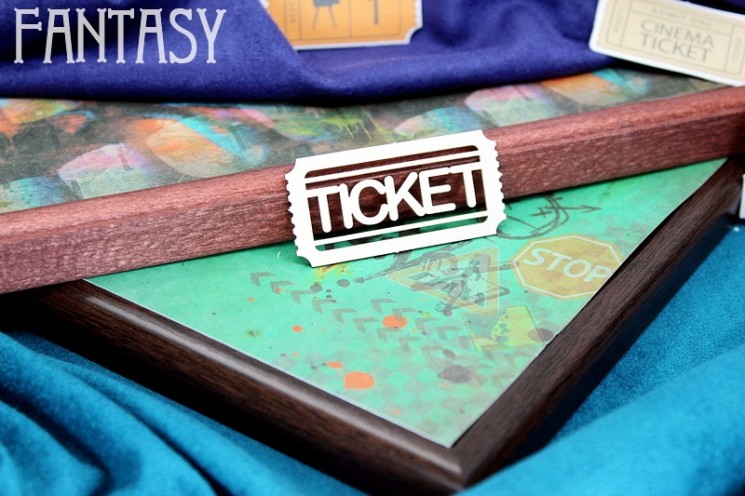 Chipboard Fantasy "Ticket TICKET 2059" size 4.5*2.3 cm