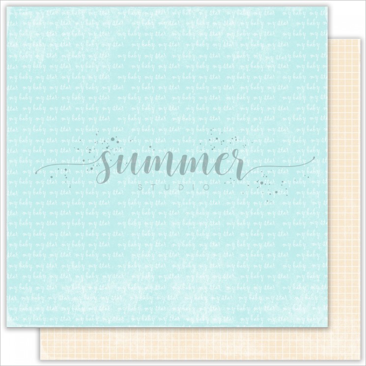 Double-sided sheet of paper Summer Studio Vanilla Dreams "Words" size 30.5*30.5 cm, 190gr