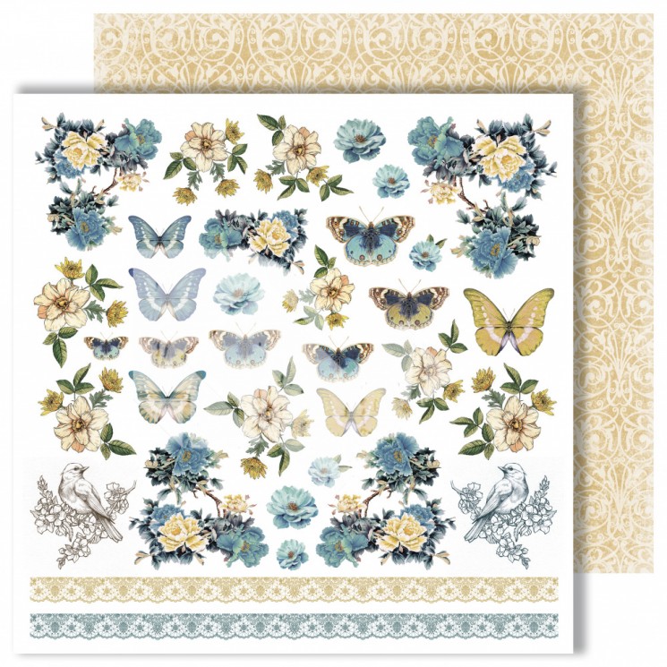 Double-sided sheet of paper Dream Light Studio Dreams come true "Butterfly", size 30, 48X30, 48 cm, 250 g /m2