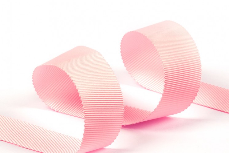 Reps tape with a serrated edge Petersham "Pink", width 2.5 cm, length 1 m