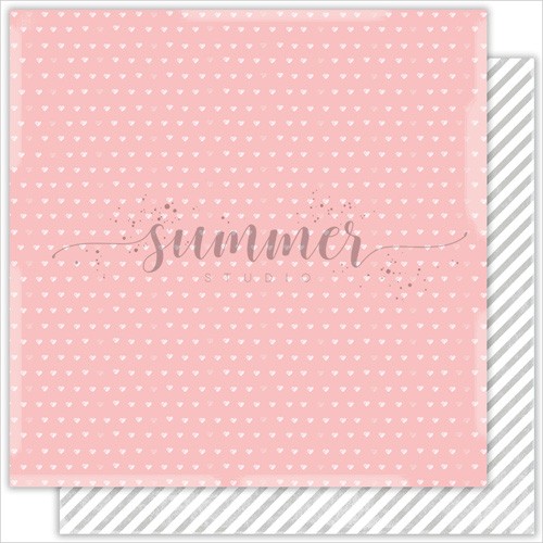 Double-sided sheet of paper Summer Studio Vanilla Dreams "Sweet" size 30.5*30.5 cm, 190gr