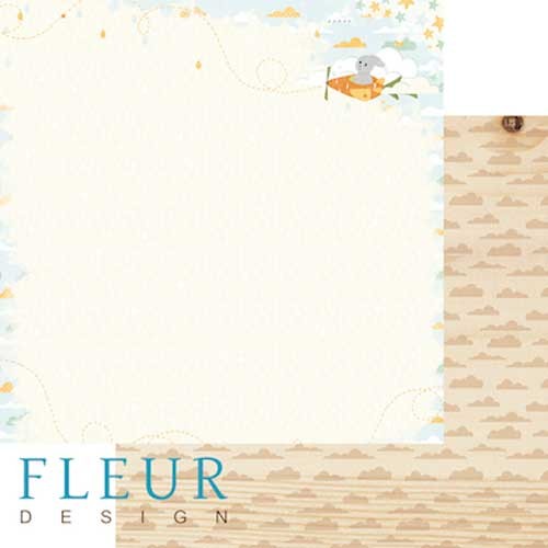 Double-sided sheet of Fleur Design paper In the clouds "Flight", size 30. 5x30. 5 cm, 190 g/m2