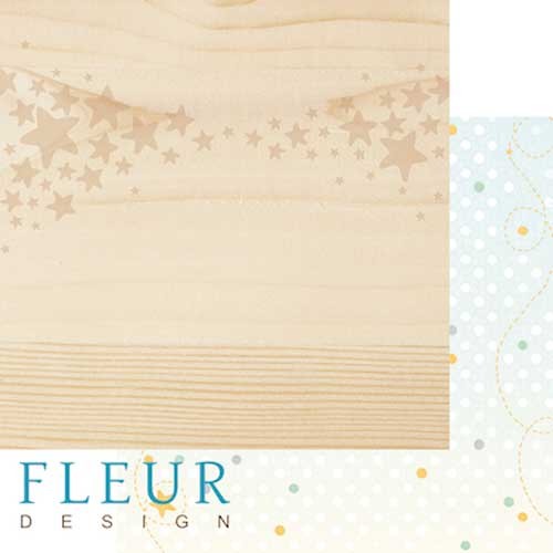Double-sided sheet of Fleur Design paper In the clouds "Stars", size 30. 5x30. 5 cm, 190 g/m2