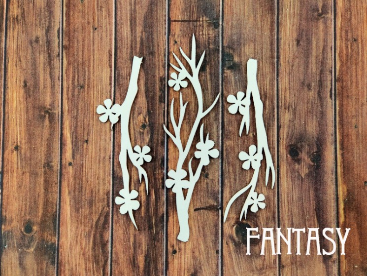 Chipboard Fantasy "Tree branches 2376" size from 2.1*6 cm to 2*7.8 cm