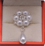 Brooch without attachment "Pearl pendant", size 3cm, 1 pc