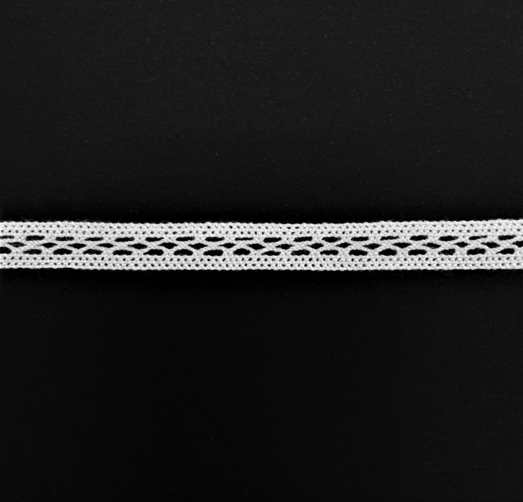 Кружевная лента "Белая 14", ширина 9 мм, длина 90 см