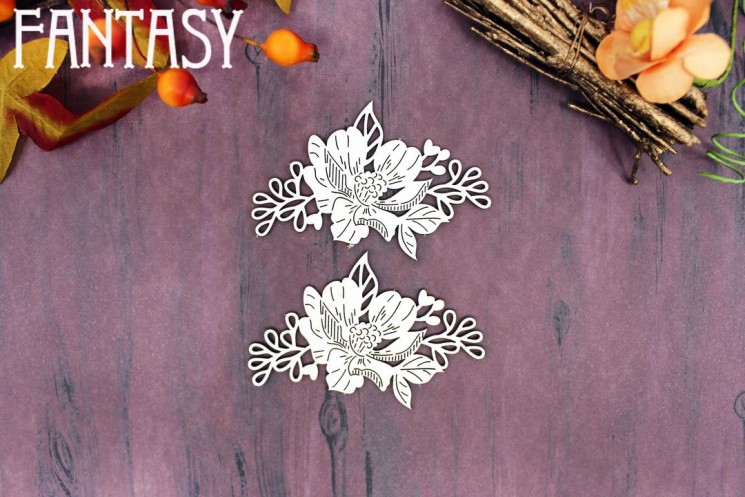 Fantasy chipboard "Magnolias 2475" size 7*5 cm