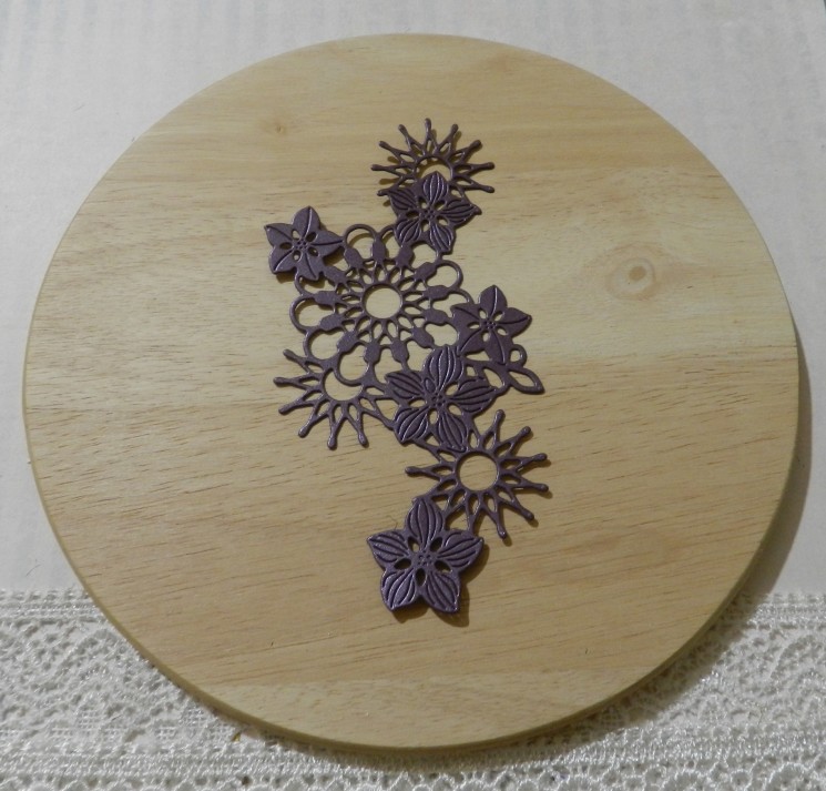 Cutting "Flower explosion" dark purple designer mother-of-pearl paper 290 gr.