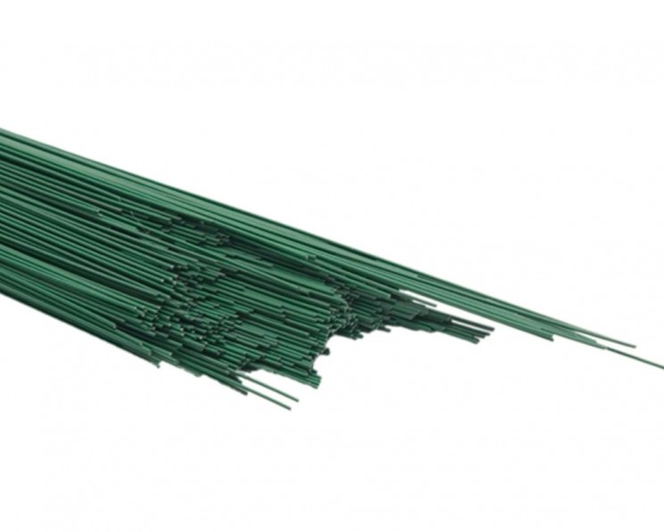 Floral lacquered wire "Dark green", size 0.55 mm, length 40 cm, 30 pcs