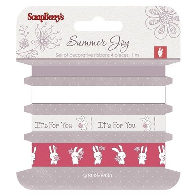 Set of decorative ribbons Scrapberry's "Summer joy" 4 pieces of 1 m