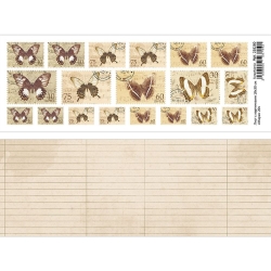 Двусторонний лист с картинками "Марки 20", 10х30 см, 180 гр/м2 