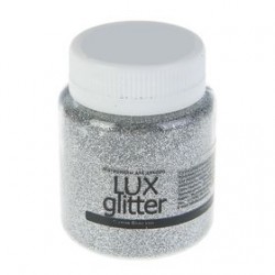 Decorative glitter LuxGlitter, silver color, 20ml