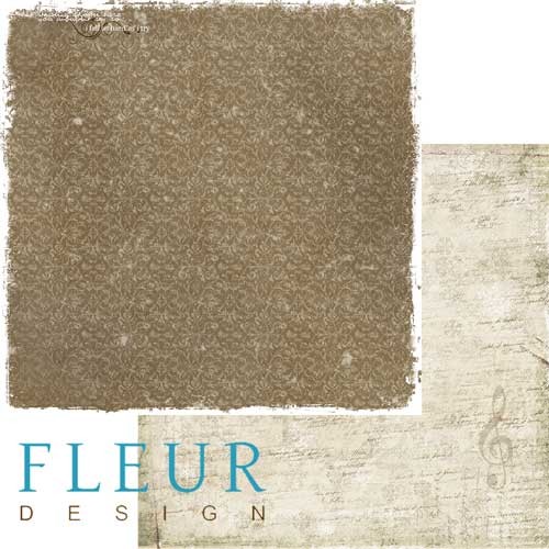 Двусторонний лист бумаги Fleur Design Зимние узоры "Замело", размер 30,5х30,5 см, 190 гр/м2