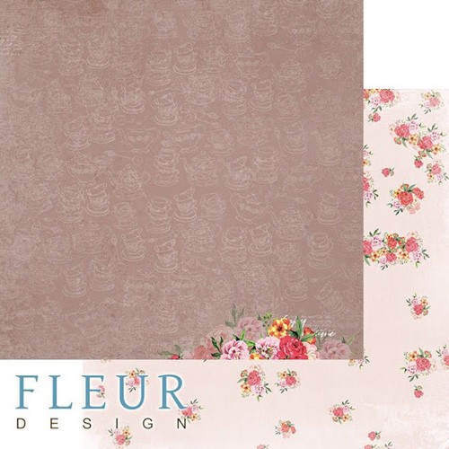 Double-sided sheet of paper Fleur Design Marshmallow "Floral fragrance", size 30. 5x30. 5 cm, 190 g/m2