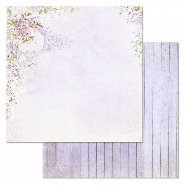 Double-sided sheet of ScrapMania paper " Flower veil.Dawn haze", size 30x30 cm, 180 g/m2