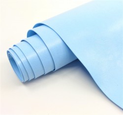 Binding leatherette Italy, color Pale blue gloss, without texture, 50X35 cm, 240 g /m2 