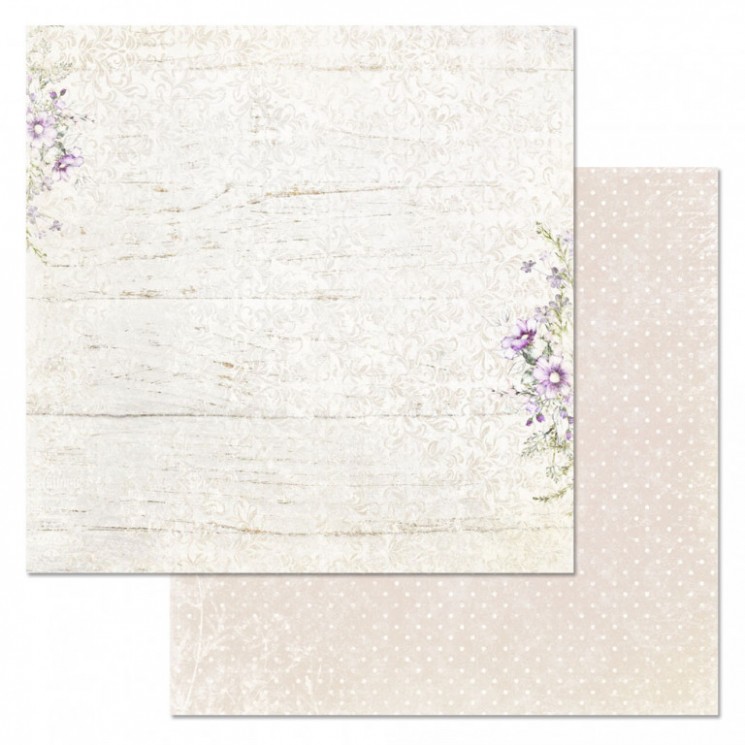 Double-sided sheet of ScrapMania paper " Flower veil. Sunny Damascus", size 30x30 cm, 180 g/m2