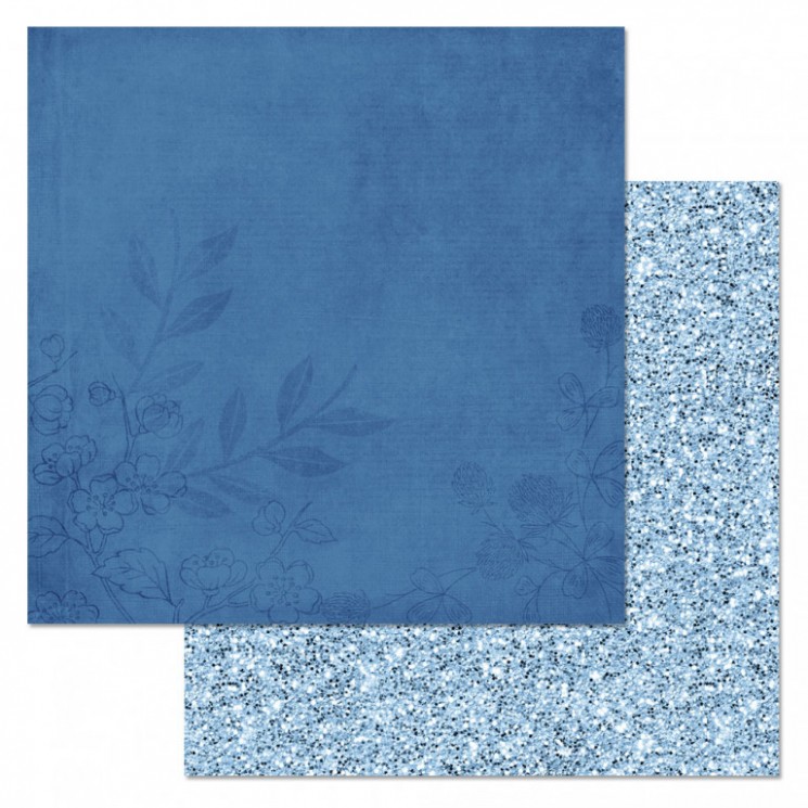 Double-sided sheet of ScrapMania paper " Phonomix. Blue. Night", size 30x30 cm, 180 g/m2