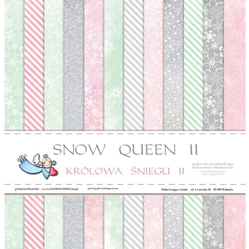 1/2 Set of double-sided paper Galeria papieru "Snow Queen 2. Snow Queen 2" 6 sheets, size 30x30 cm, 200 gr/m2