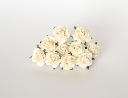 Roses "Ivory" size 1 cm, 10 pcs