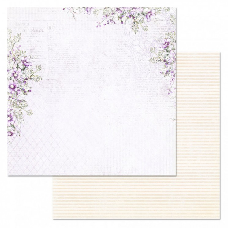 Double-sided sheet of ScrapMania paper " Flower veil. Love story", size 30x30 cm, 180 g/m2
