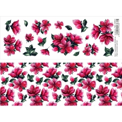 Двусторонний лист с картинками "Ярко-розовые цветы", 10х30 см, 180 гр/м2 