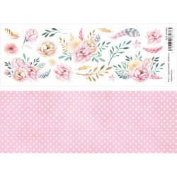 Двусторонний лист с картинками "Нежность", 10х30 см, 180 гр/м2