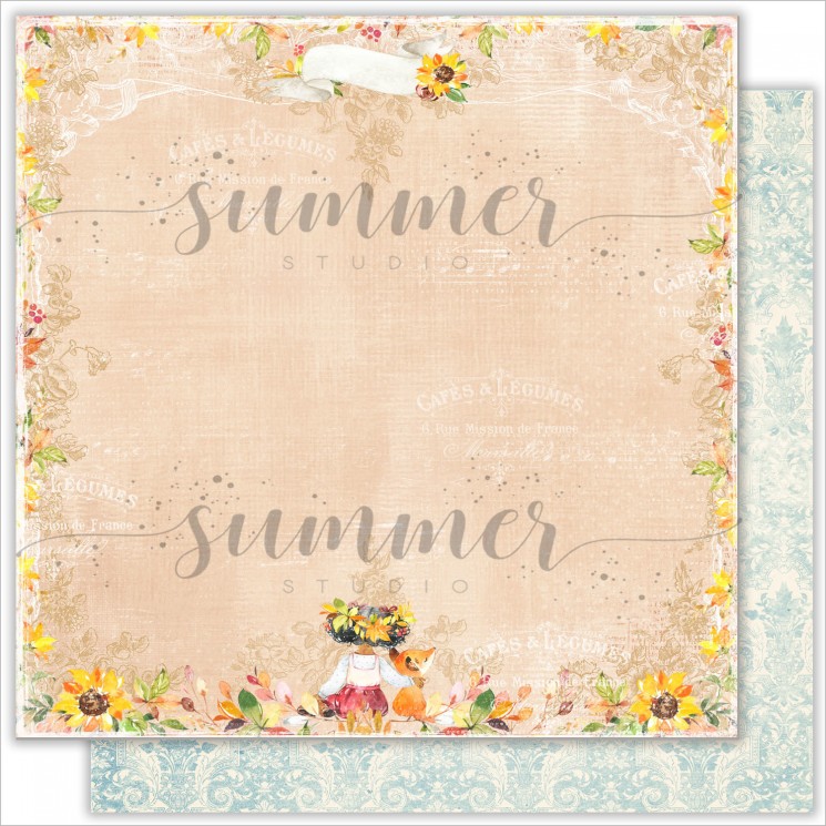 Double-sided sheet of paper Summer Studio Autumn stories "This day" size 30.5*30.5 cm, 190gr