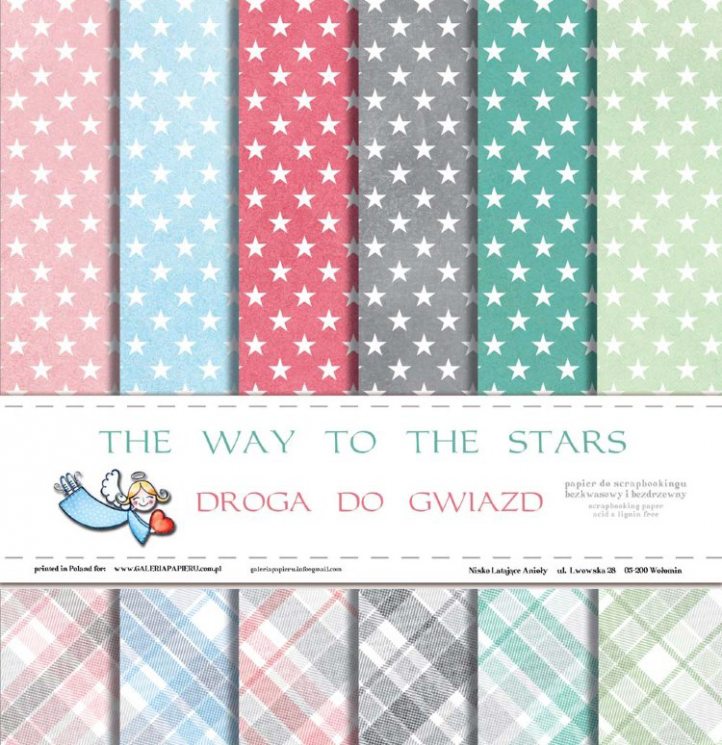 1/2 Set of double-sided paper Galeria papieru "The way to the stars. The road to the stars " 6 sheets, size 30x30 cm, 200 gr/m2